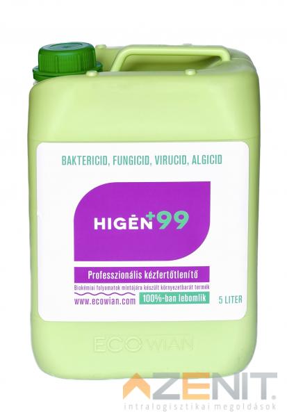 Higén + 99 professzionális kézfertőtlenítőszer 5 l, kannában